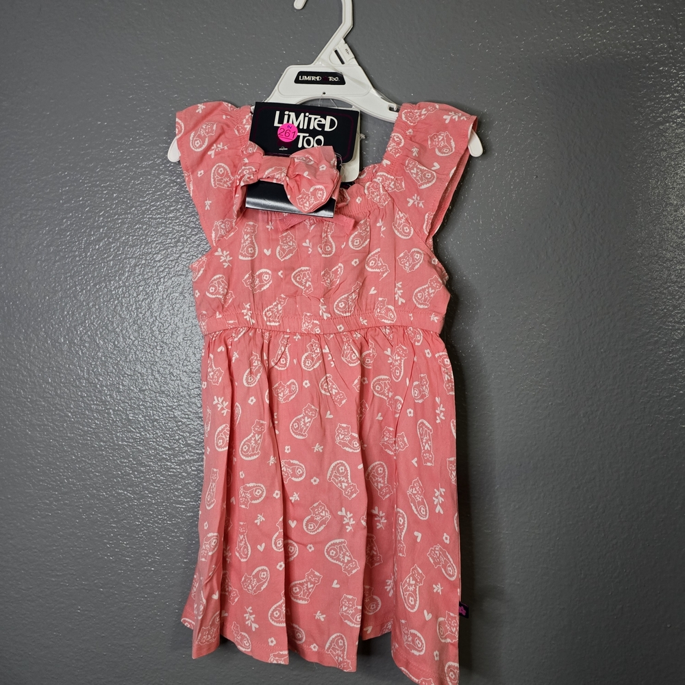 Limited Too Coral Kids Dress with Heart Print